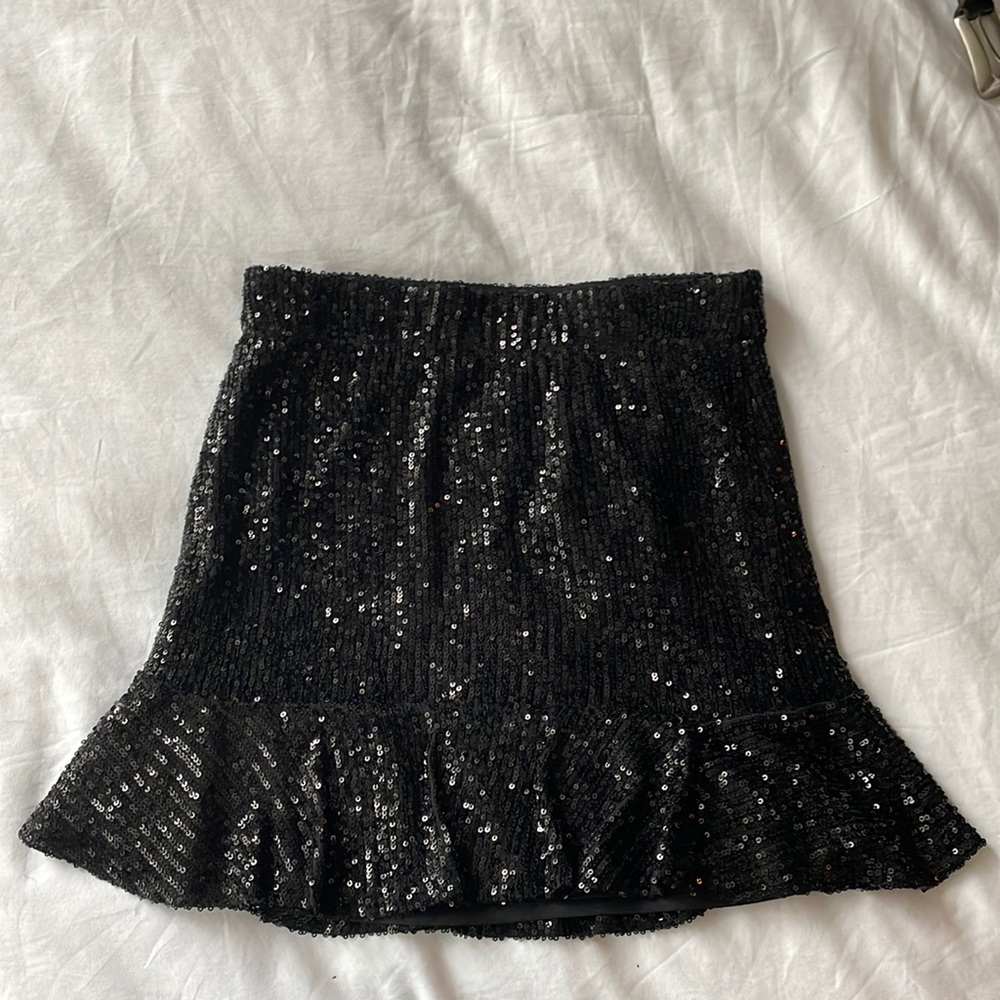 BB Dakota Black Sequin Mini Skirt, Size XS